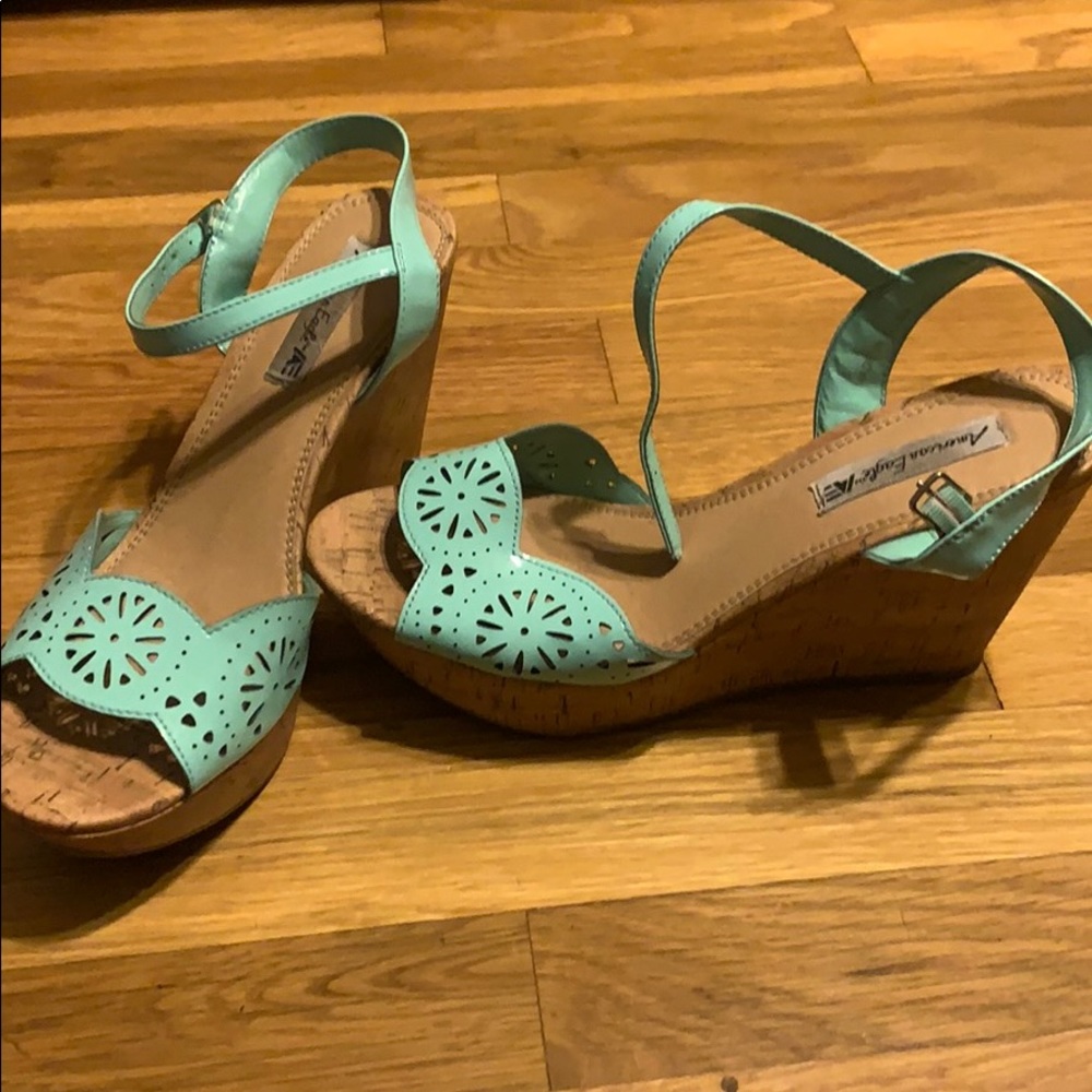 American Eagle strappy wedge